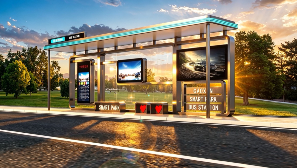 Bus Shelter with LED Display Bus Shelter with LED Display