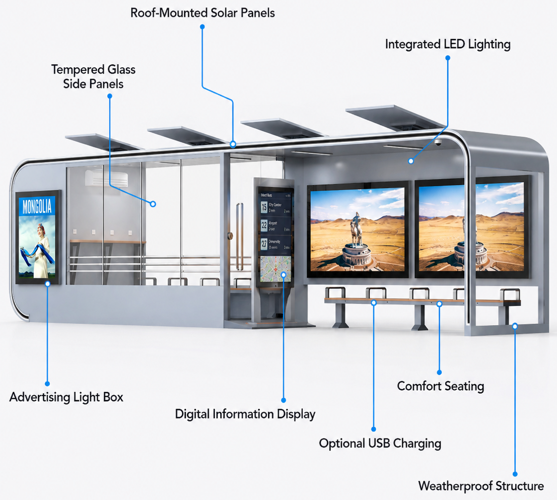 Details of Solar Bus Shelte Details of Solar Bus Shelte