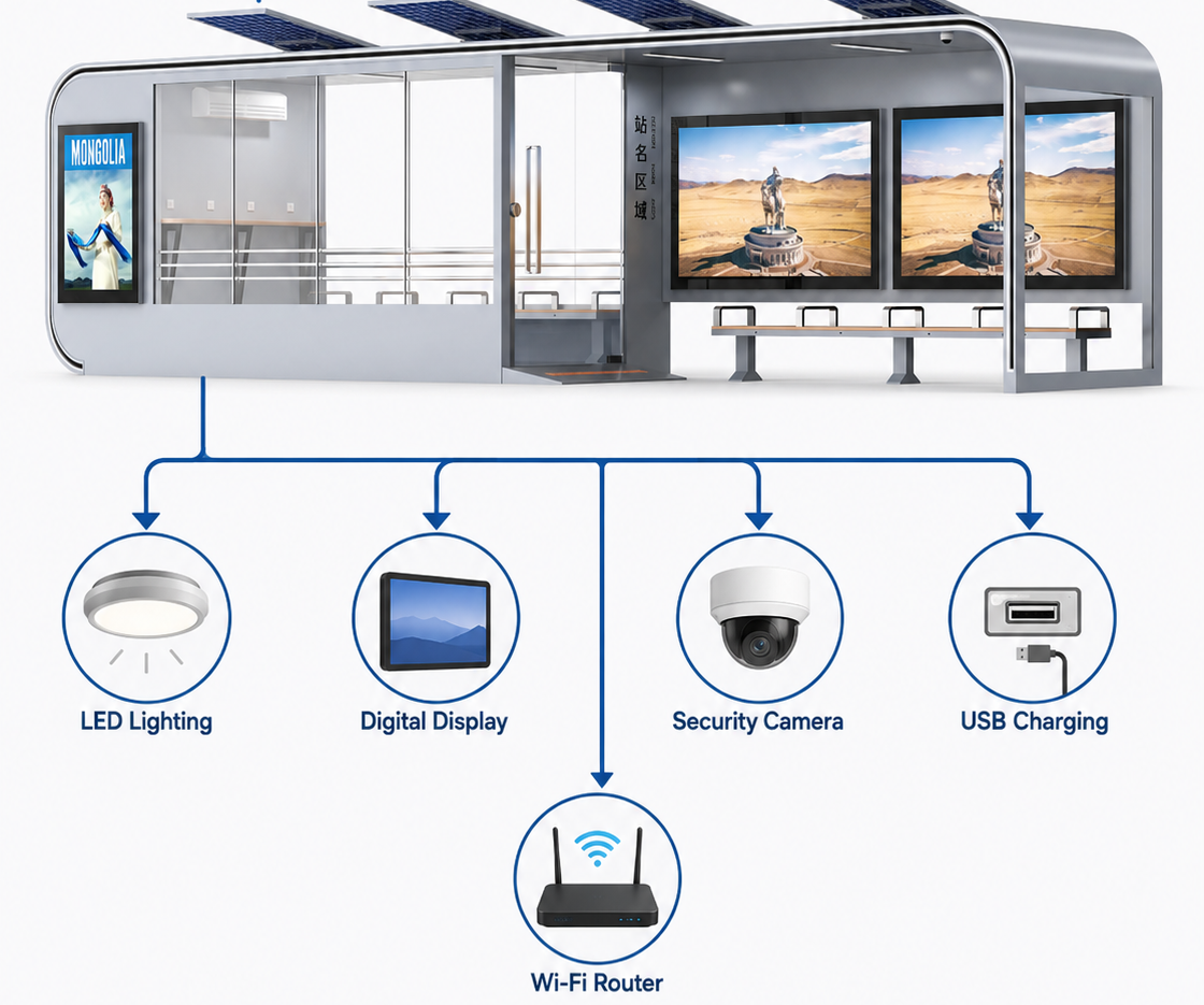 Solar Power System for Solar Bus Shelte