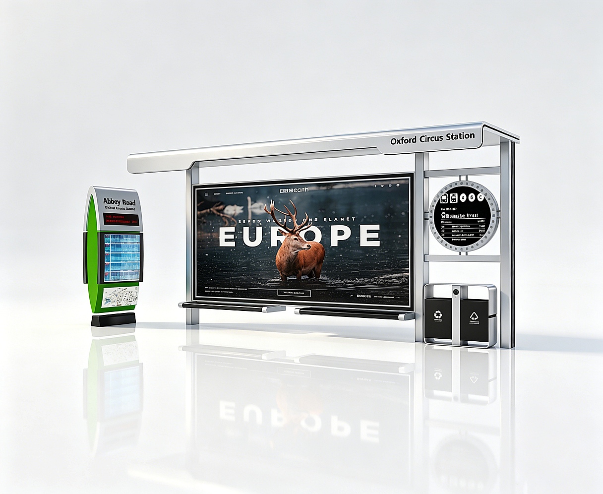 Outdoor Advertising Smart Bus Shelter Outdoor Advertising Smart Bus Shelter