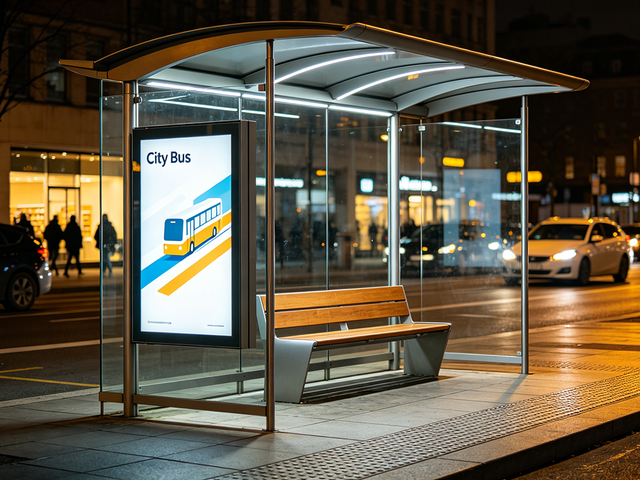 Bus Shelter with Light Box