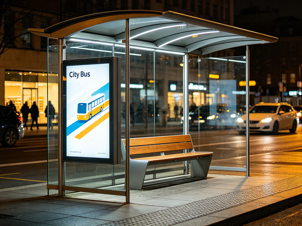 Bus Shelter with Light Box