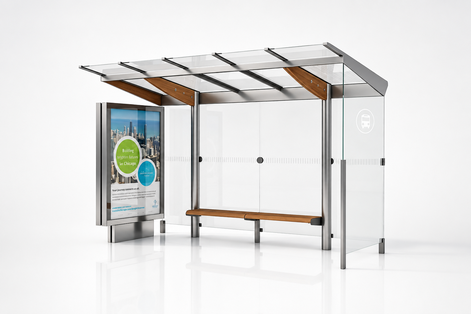 Steel-Wood Glass Bus Shelter Steel-Wood Glass Bus Shelter