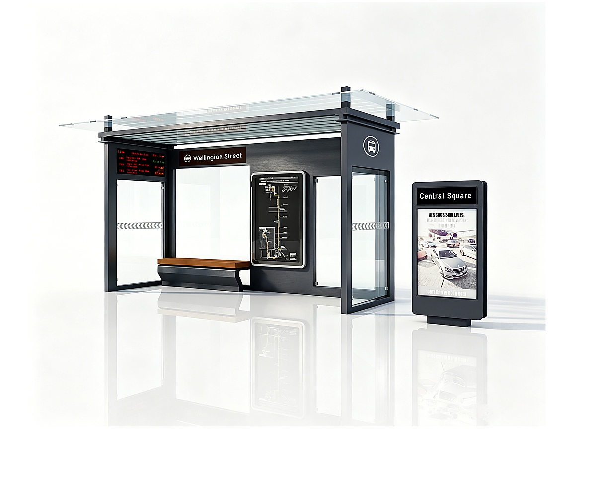 Glass Advertising Bus Shelter Glass Advertising Bus Shelter